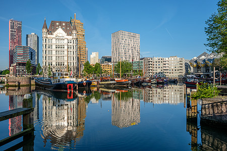 鹿特丹城市景观天际线与WitteHuis白宫Willemsbrug桥,Oudehen,荷兰南部荷兰图片