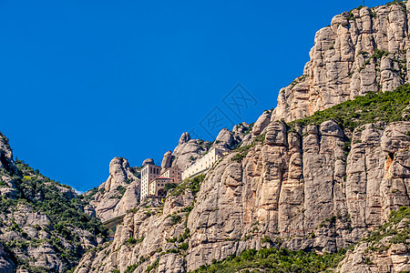 西牙加泰罗尼亚玛丽亚德蒙特塞拉特修道院Montserrat修道院周围的山脉图片