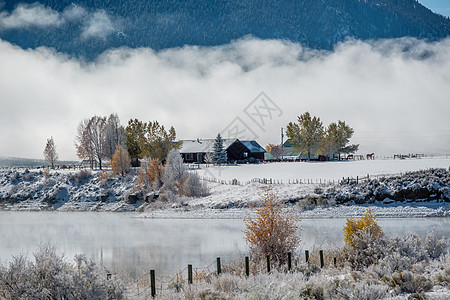 冬季景观与沃福德山水库科罗拉多州,美国图片
