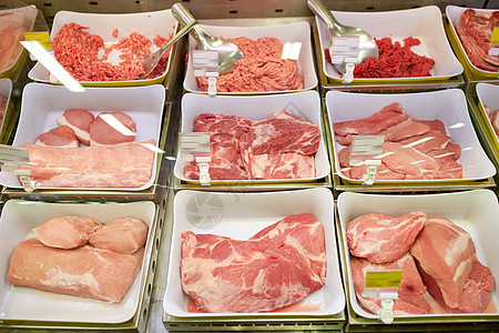 销售食品肉类碗杂货店杂货店里碗里的肉图片