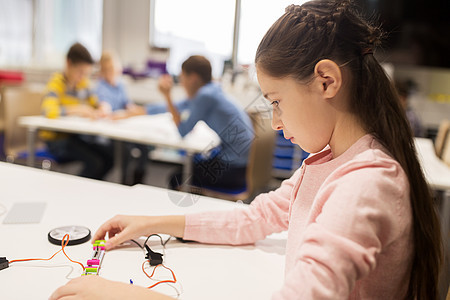 教育,儿童,技术,科学人的快乐女孩建筑机器人学校课程图片