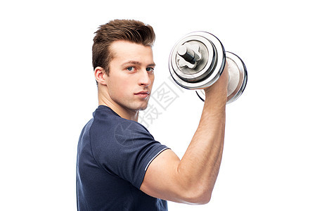 运动,健身,锻炼,健康的生活方式人的运动的轻人哑铃弯曲肌肉哑铃的轻男子图片