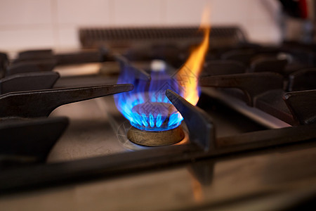 厨房烹饪燃烧煤气炉火焰燃烧煤气炉火焰背景图片