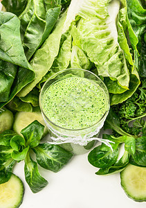 绿色冰沙璃与丝带蔬菜框架图片