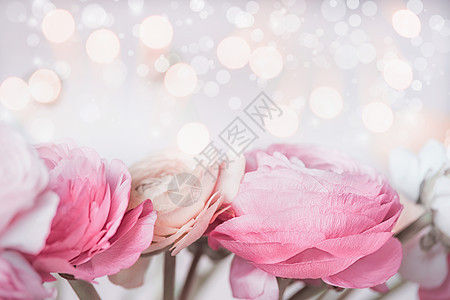 用波克光美丽的粉彩花节日贺卡花边图片