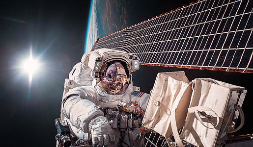 国际站太空宇航员地球上空这幅图像的元素由美国宇航局提供图片