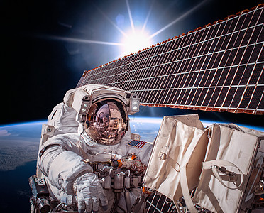 国际站太空宇航员地球上空这幅图像的元素由美国宇航局提供图片