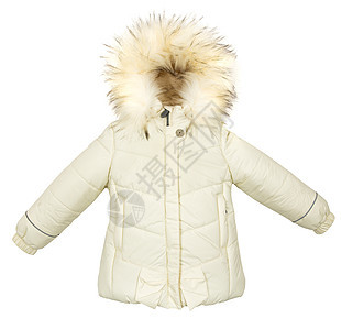 女冬季夹克隔离白色背景上背景图片