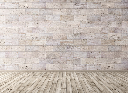 室内背景与石材瓷砖墙木地板三维渲染图片