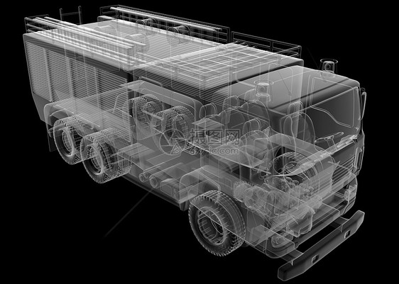 隔离透明消防车图片