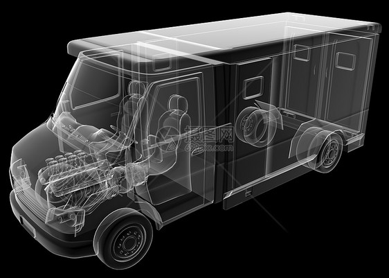 透明救护车卡车隔离图片