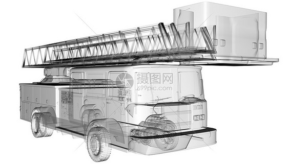 隔离透明消防车图片