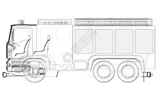 隔离透明消防车图片