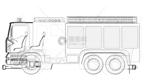 隔离透明消防车图片