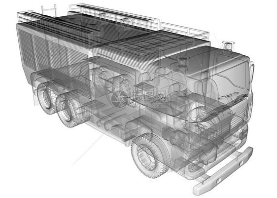 隔离透明消防车图片