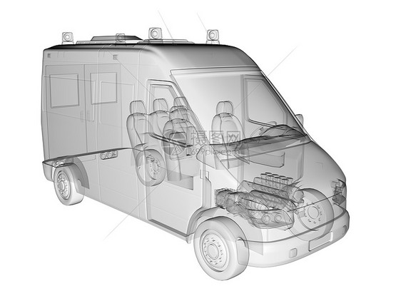 透明救护车卡车隔离图片