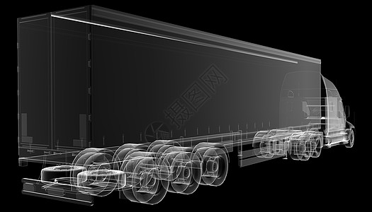 透明的美国卡车拖车图片