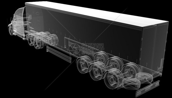 透明的美国卡车拖车图片