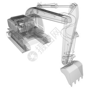 隔离透明挖掘机图像图片