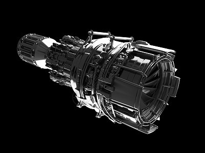 飞机喷气发动机涡轮叶片,飞机,航空航天工业,孤立图片
