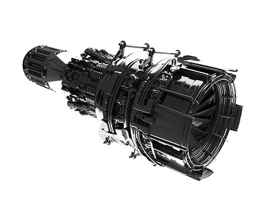 飞机喷气发动机涡轮叶片,飞机,航空航天工业,孤立图片