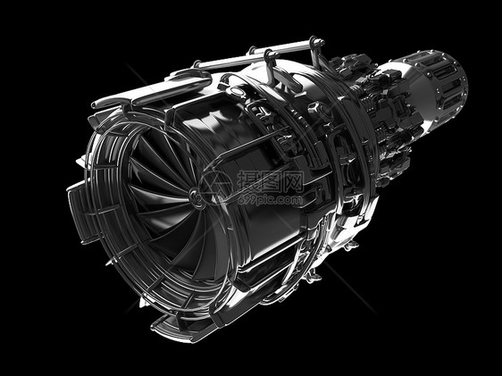 飞机喷气发动机涡轮叶片,飞机,航空航天工业,孤立图片