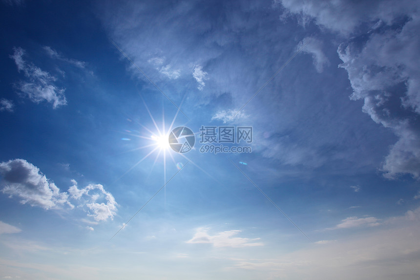 蓝天云太阳蓝天云太阳的自然背景图片