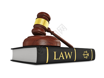 法律正义木制法官木槌法律书上白色背景木制法官法律书上敲槌图片