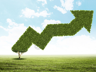 市场发展图增长绿色植物形状喜欢图的图像背景