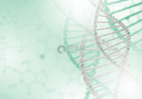 DNA链彩色背景上DNA结构的数字插图图片