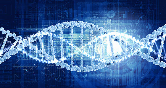 DNA分子数字蓝色图像的DNA分子技术图片