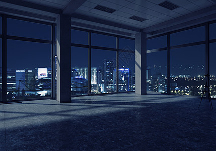 夜间办公室内部办公室内部背景与夜间城市景观高清图片下载-正版图片300217353-摄图网