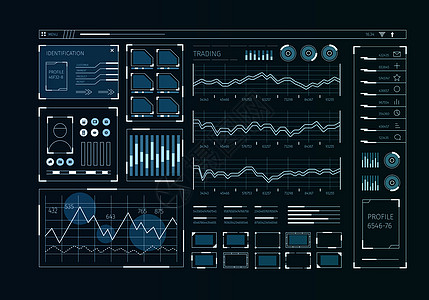 人类用户业务信息图图标的未来主义用户界图片