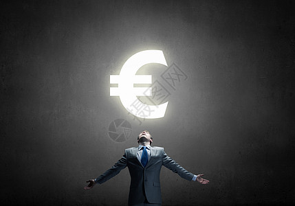 金钱权力商人双手分开,欧元标志图片素材