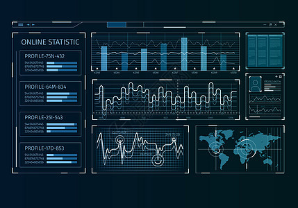人类用户业务信息图图标的未来主义用户界图片