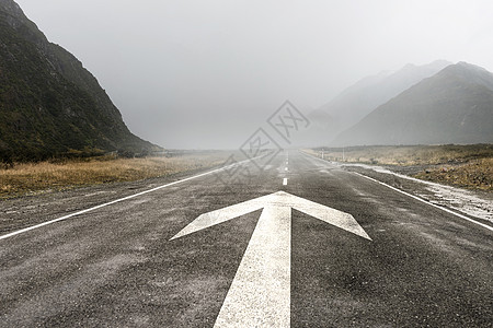 只脚背自然景观沥青道路与前箭牌图片