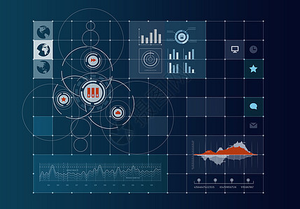 全球网络业务虚拟背景与图表图片