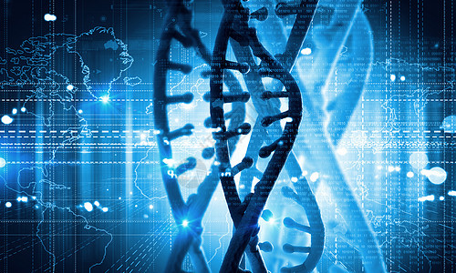 DNA分子数字蓝色DNA分子的生物化学图片