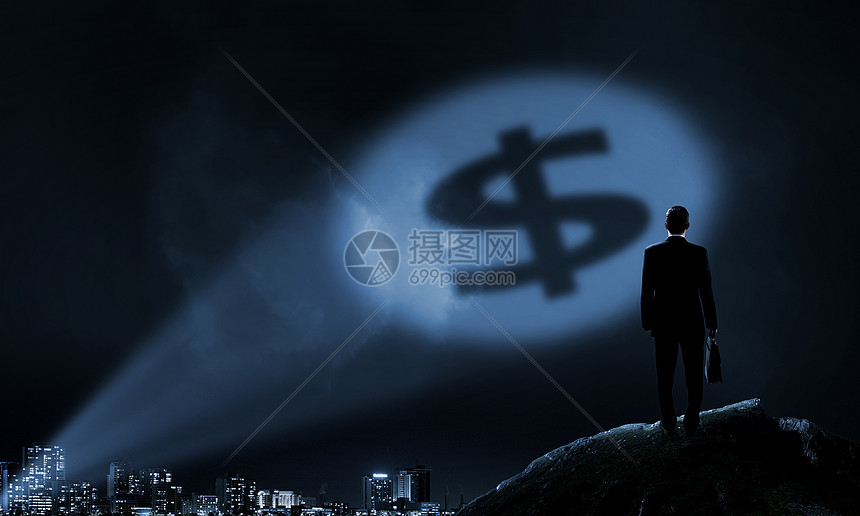 ‘~他的目标致富商人站黑暗中,美元Spothlight上签名  ~’ 的图片