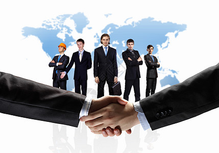 商务握手的形象商务握手白色背景站立的商人图片