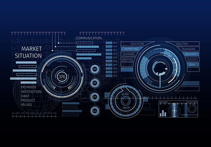 媒体商业背景数字蓝色商业背景与营销信息图片