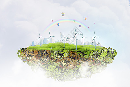 替代能源带风车齿轮的岛屿的生态学图片