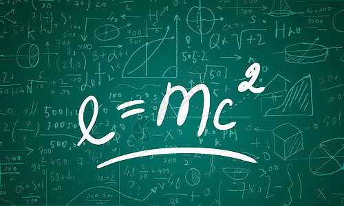 科学教育用铅笔黑板上画的科学公式图片