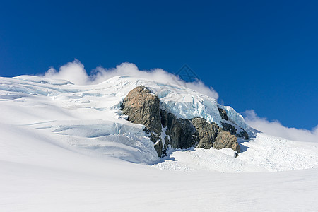 雪山山景雪,蓝天清澈图片