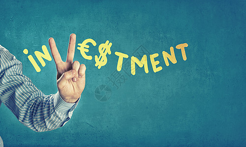 投资用手指代替字母v的单词投资图片