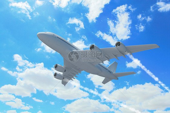 空中飞行的大型客机图片