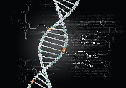 DNA分子蓝色背景下DNA分子的生物化学图片