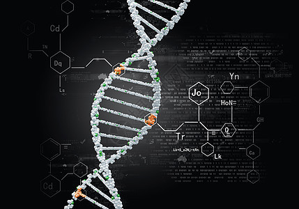 DNA分子蓝色背景下DNA分子的生物化学背景图片