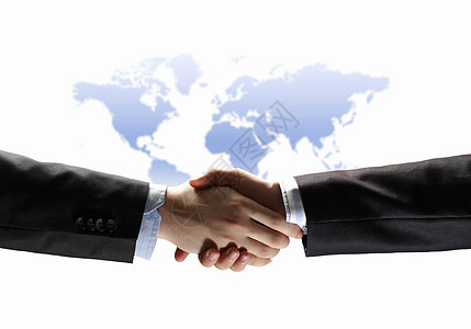 商务握手的形象用图像白色背景下进行业务握手图片