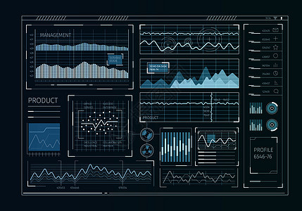 人类用户业务信息图图标的未来主义用户界图片